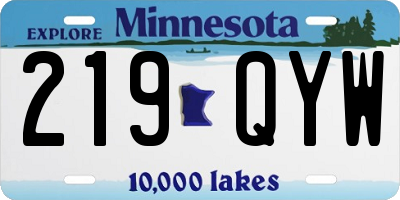 MN license plate 219QYW