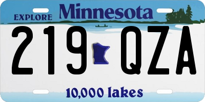 MN license plate 219QZA