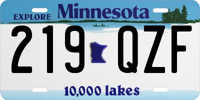 MN license plate 219QZF