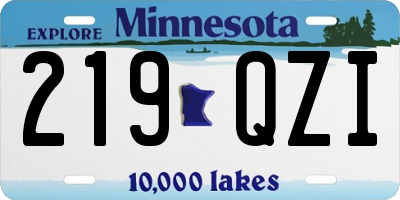 MN license plate 219QZI