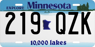 MN license plate 219QZK