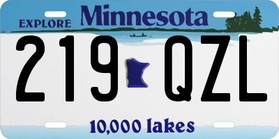 MN license plate 219QZL