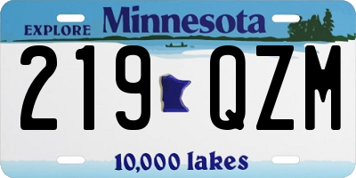MN license plate 219QZM