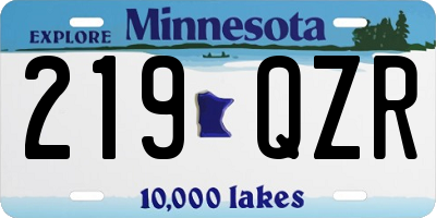 MN license plate 219QZR