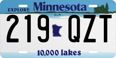 MN license plate 219QZT