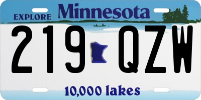 MN license plate 219QZW