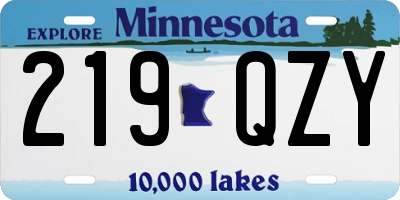 MN license plate 219QZY