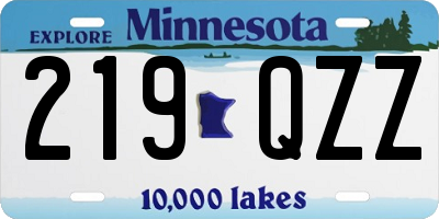 MN license plate 219QZZ