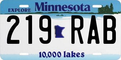 MN license plate 219RAB