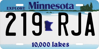 MN license plate 219RJA