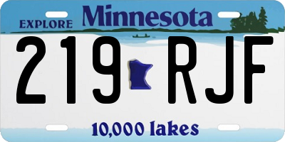 MN license plate 219RJF