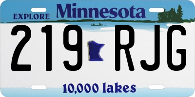 MN license plate 219RJG