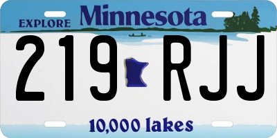 MN license plate 219RJJ