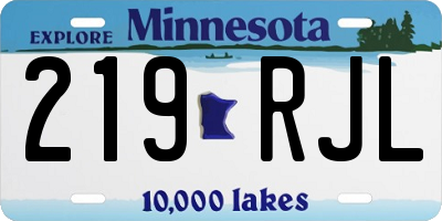 MN license plate 219RJL