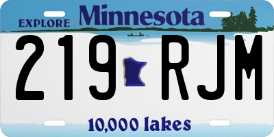 MN license plate 219RJM