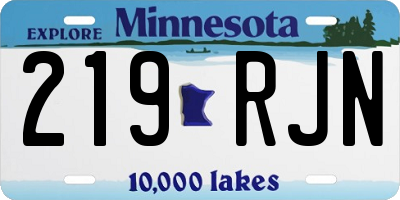MN license plate 219RJN
