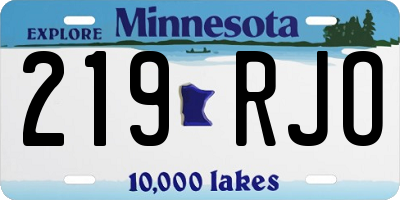MN license plate 219RJO