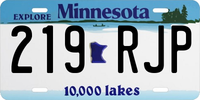 MN license plate 219RJP