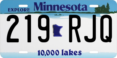 MN license plate 219RJQ