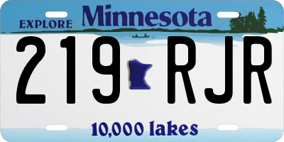 MN license plate 219RJR