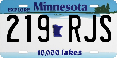 MN license plate 219RJS