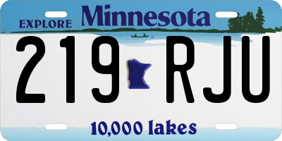 MN license plate 219RJU