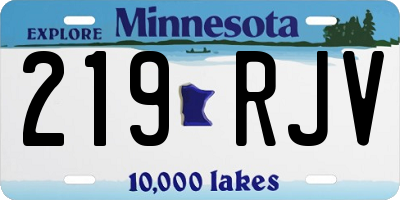 MN license plate 219RJV