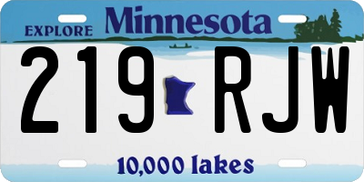 MN license plate 219RJW