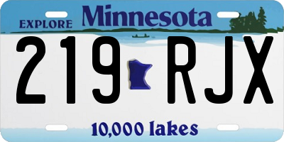 MN license plate 219RJX