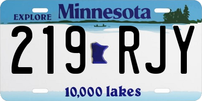 MN license plate 219RJY