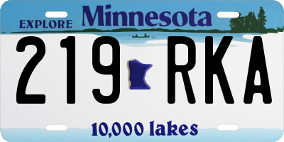 MN license plate 219RKA