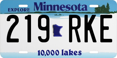 MN license plate 219RKE