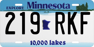 MN license plate 219RKF