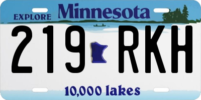 MN license plate 219RKH