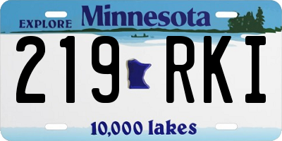MN license plate 219RKI