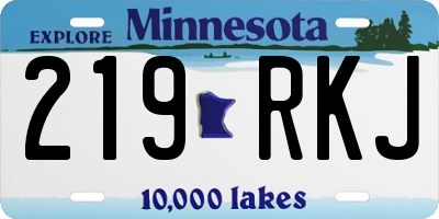 MN license plate 219RKJ