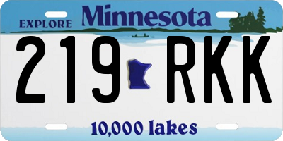 MN license plate 219RKK