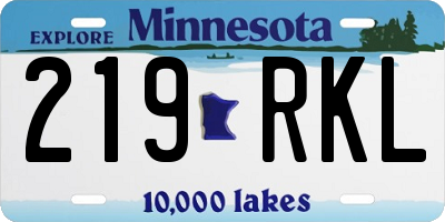 MN license plate 219RKL