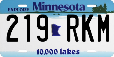 MN license plate 219RKM