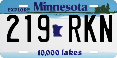 MN license plate 219RKN