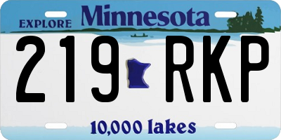 MN license plate 219RKP