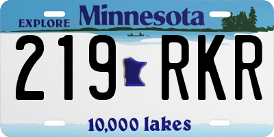 MN license plate 219RKR