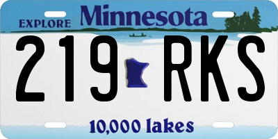 MN license plate 219RKS