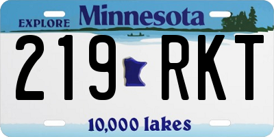 MN license plate 219RKT