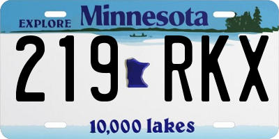 MN license plate 219RKX