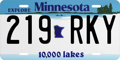 MN license plate 219RKY