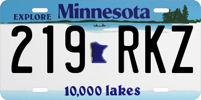 MN license plate 219RKZ
