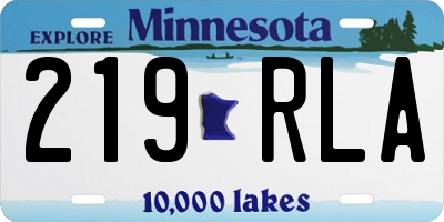 MN license plate 219RLA