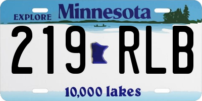 MN license plate 219RLB