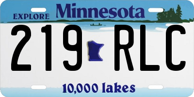 MN license plate 219RLC